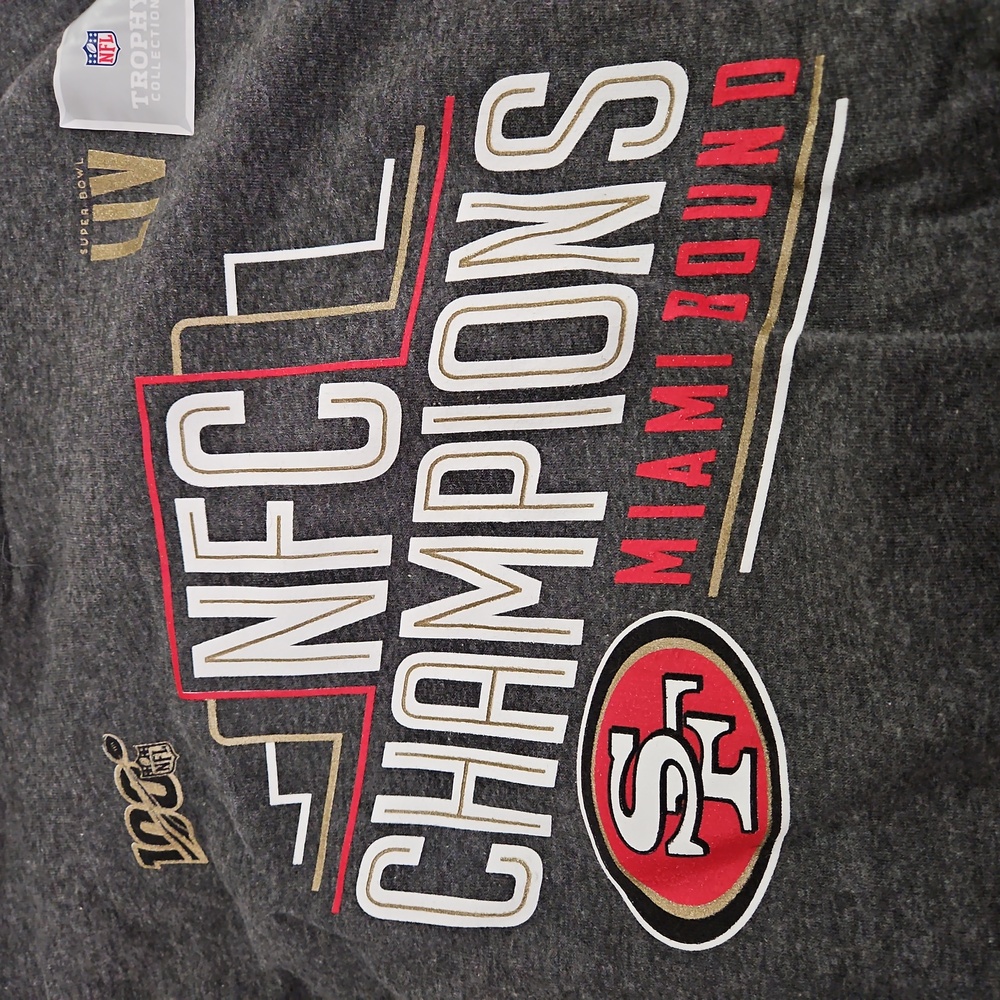 Fanatics Brand Charcoal San Francisco 49ers Super Bowl Hoodie. NWT. - Picture 6 of 7